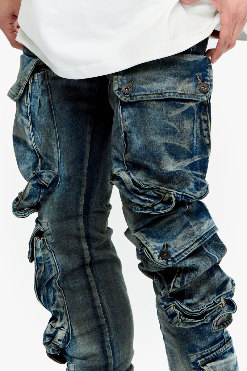 Cliff Jump" Dirty Light Blue Wash Skinny Jeans