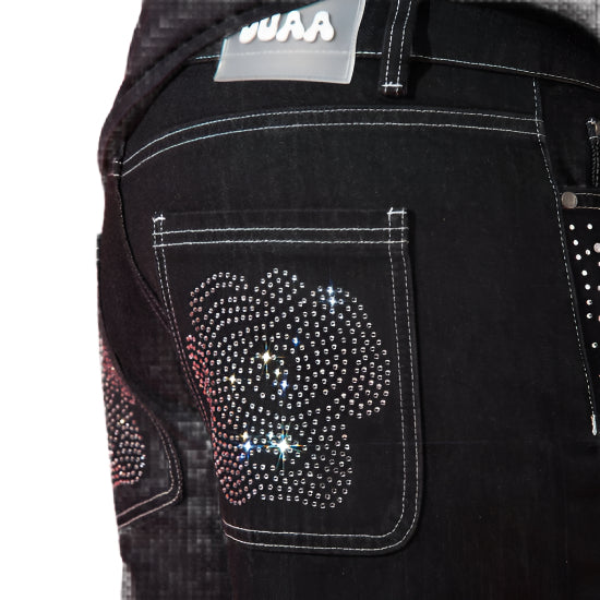 DUAA VICTORIOUS BLACK DENIM SHORT