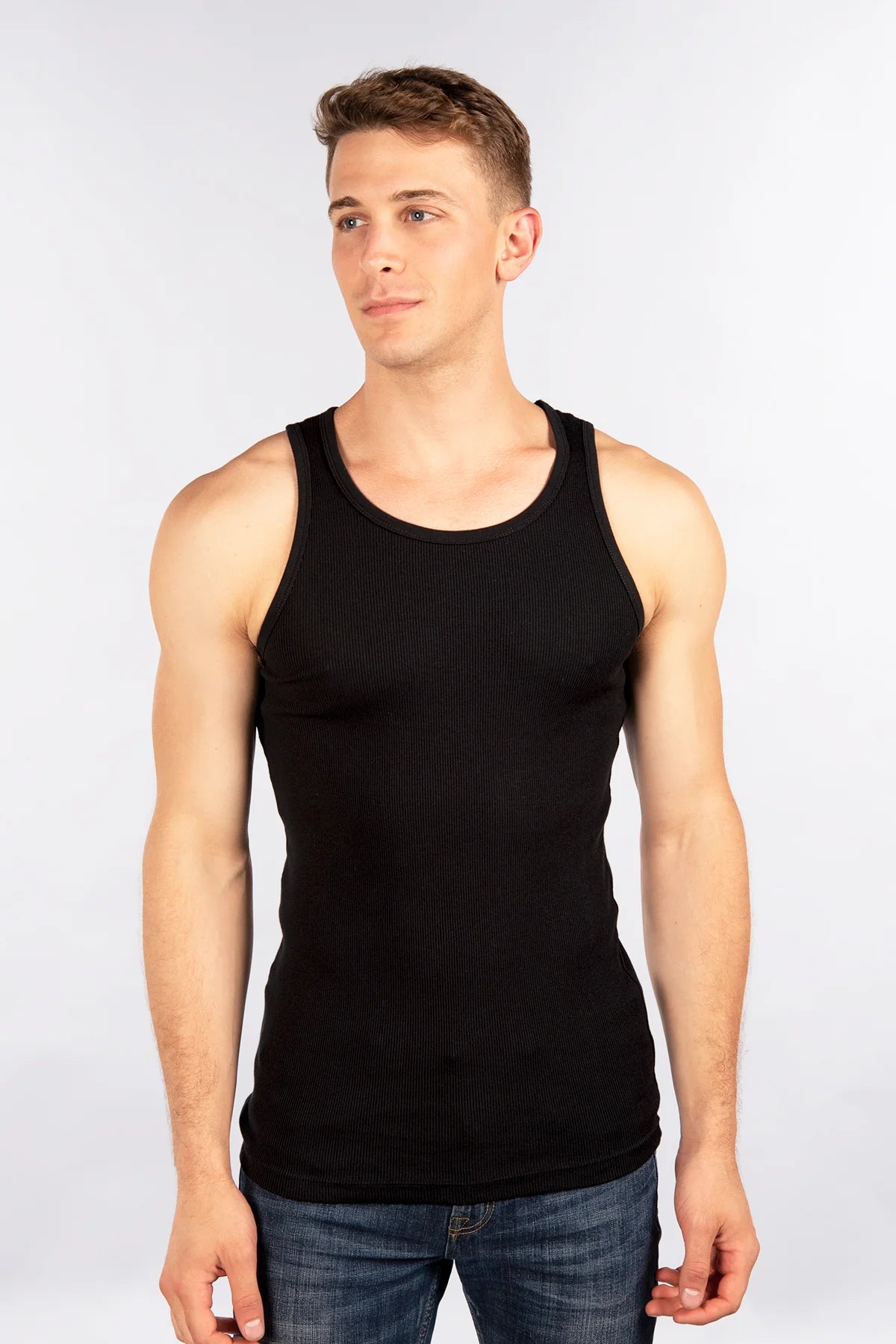 city lab Ribbed Tank Top black