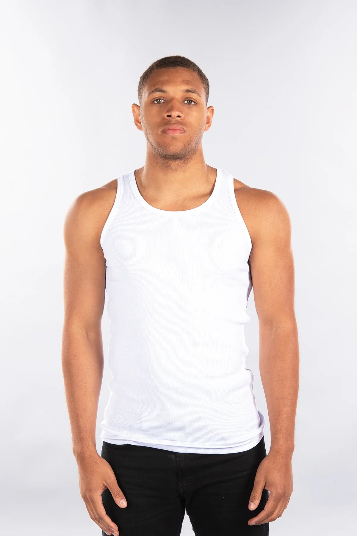 city lab Ribbed Tank Top white