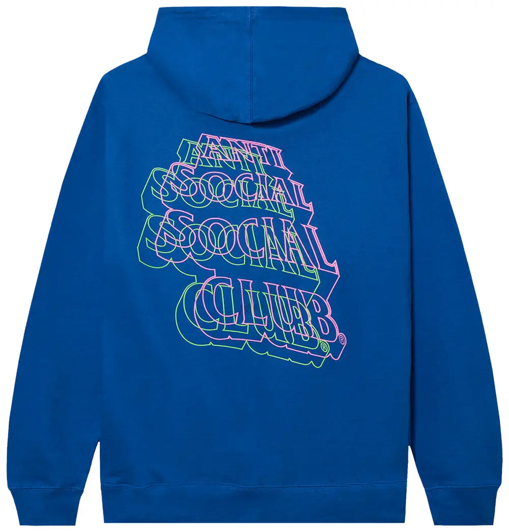 Anti Social Social Club Neon Lights And A Lot Of Rain Hoodie 'Blue