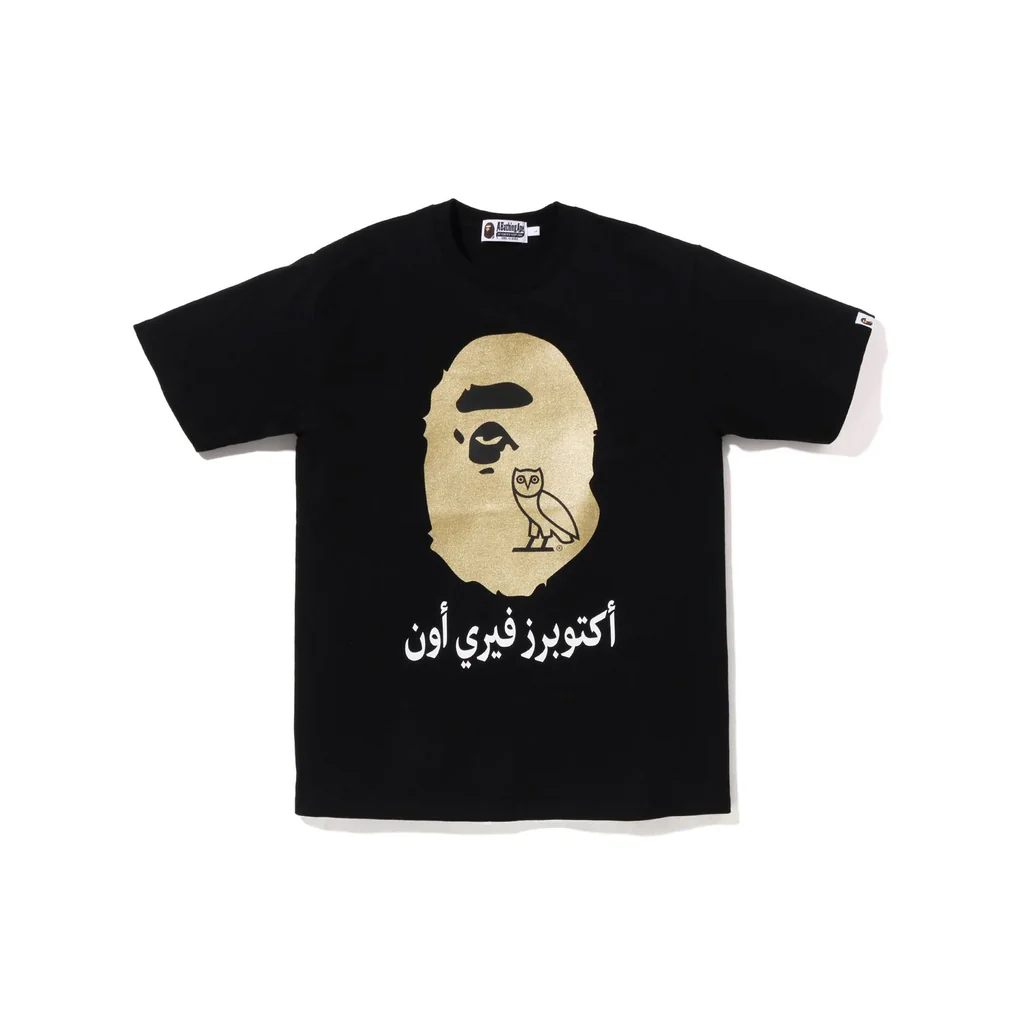 BAPE x OVO Ape Head Tee Black Gold