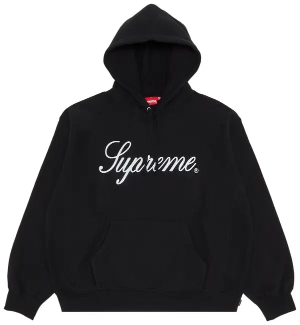Supreme Raised Script Hooded Sweatshirt 'Black'