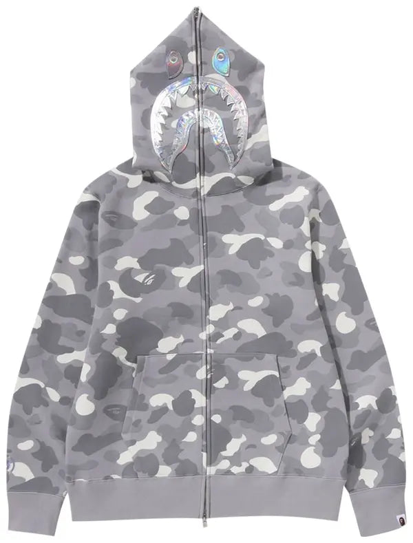 BAPE City Camo Shark Full Zip Hoodie 'Grey'