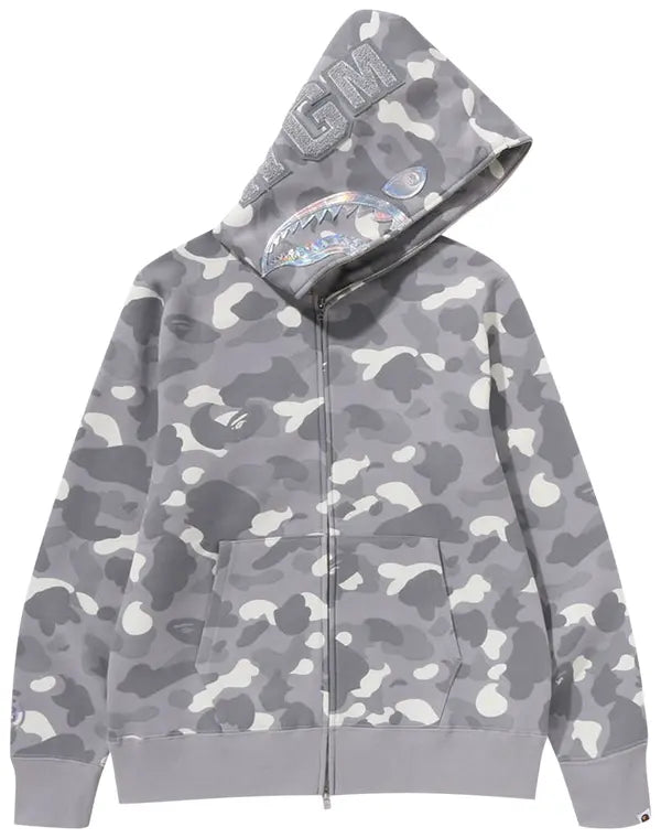 BAPE City Camo Shark Full Zip Hoodie 'Grey'