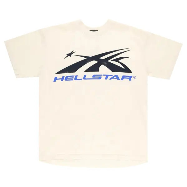 Hellstar Gel Sport Logo T-Shirt 'White/Blue'