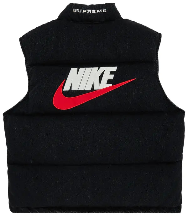 Supreme x Nike Denim Puffer Vest 'Black'