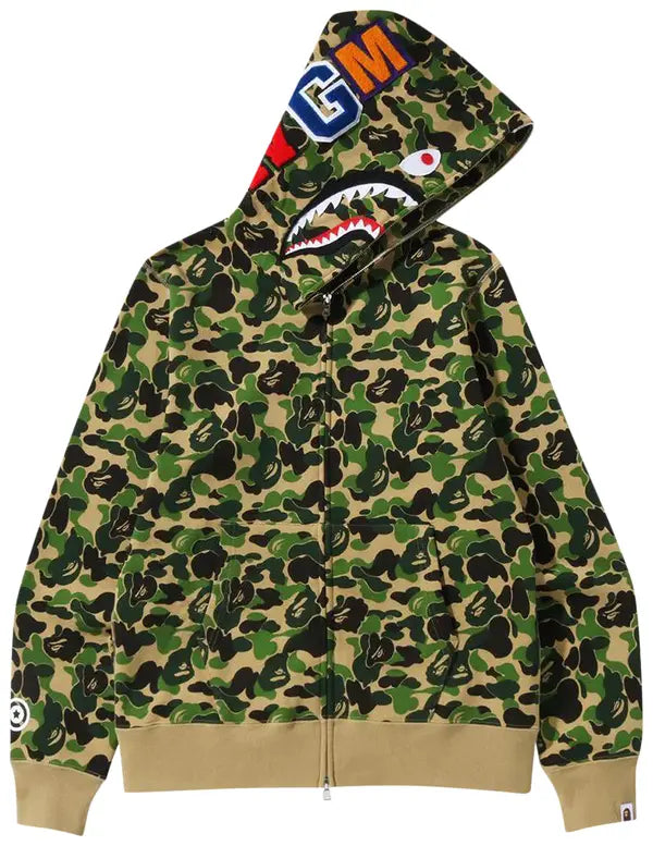 BAPE ABC Camo Shark Full Zip Hoodie 'Green'