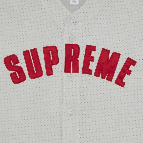Supreme Ultrasuede Mesh Baseball Jersey 'Grey'