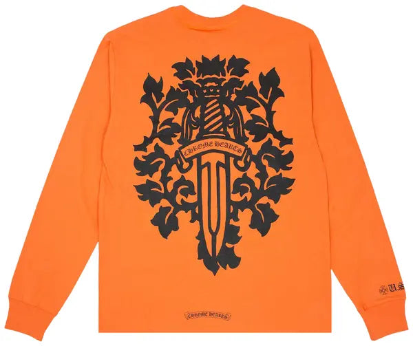 Chrome Hearts Vine Dagger Long-Sleeve T-Shirt 'Orange/Black'