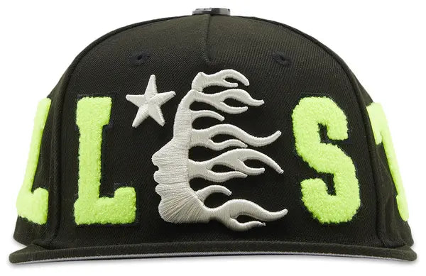Hellstar OG Patch Fitted Hat 'Black/Neon Green'