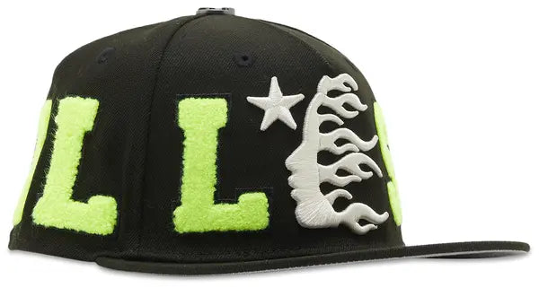 Hellstar OG Patch Fitted Hat 'Black/Neon Green'