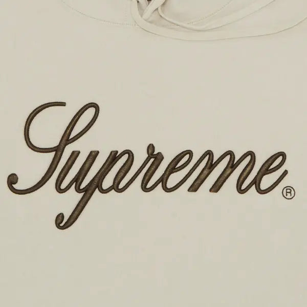 Supreme Embroidered Script Hooded Sweatshirt 'Stone'