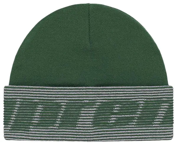 Supreme Reflective Jacquard Beanie 'Dark Green'