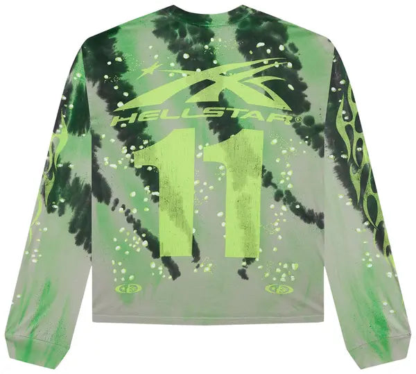 Hellstar Tye-Dye Moto Long-Sleeve 'Green'