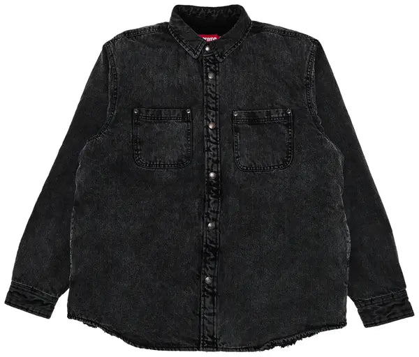 Supreme Faux Shearling Lined Work Shirt 'Black Denim'