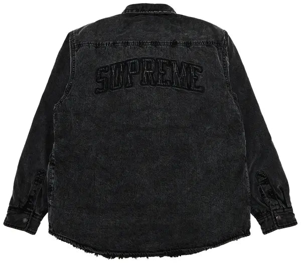 Supreme Faux Shearling Lined Work Shirt 'Black Denim'