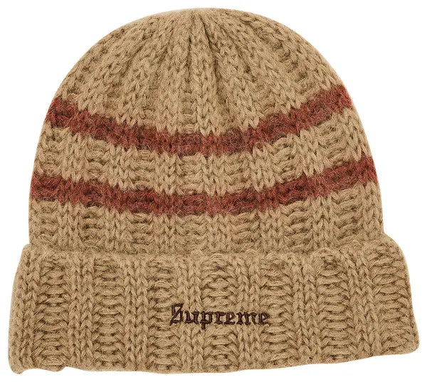 Supreme Brushed Stripe Beanie 'Camel'
