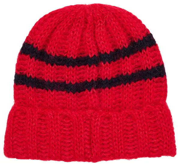 Supreme Brushed Stripe Beanie 'Red'