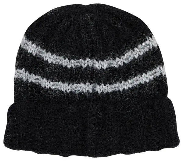 Supreme Brushed Stripe Beanie 'Black'