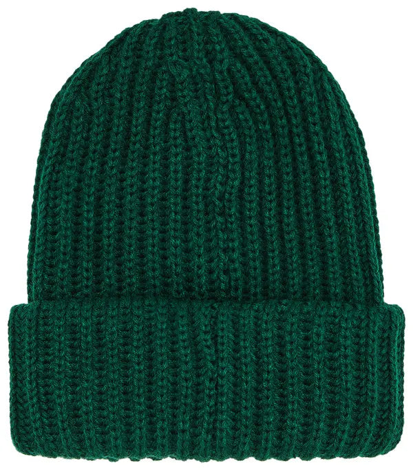Supreme Classic Logo Chunky Ribbed Beanie (FW24) Dark Green