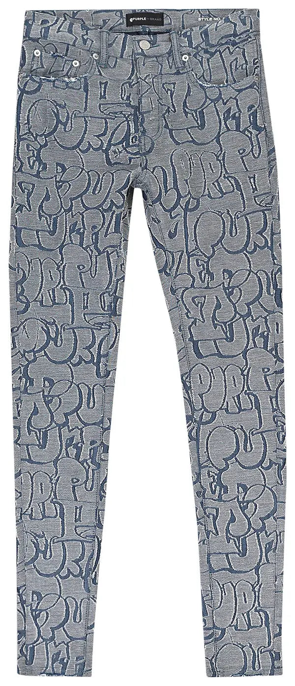 PURPLE BRAND Terry Graffiti Tag Laser Skinny Jeans 'White'
