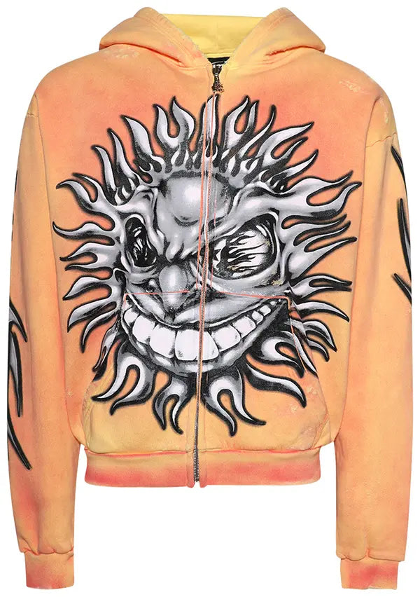Hellstar Sun Zip-Up Hoodie 'Orange'