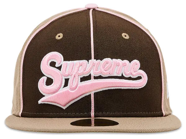 Supreme x New Era Piping Script Logo Cap Brown