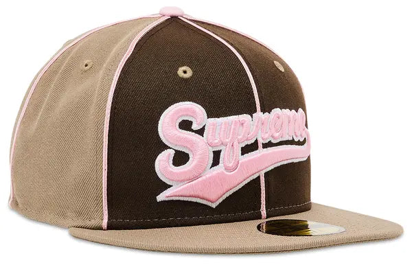 Supreme x New Era Piping Script Logo Cap Brown