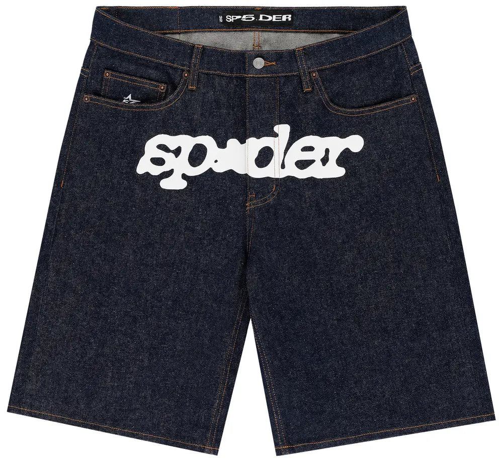 Sp5der V3 Logo Denim Short 'Indigo Denim'