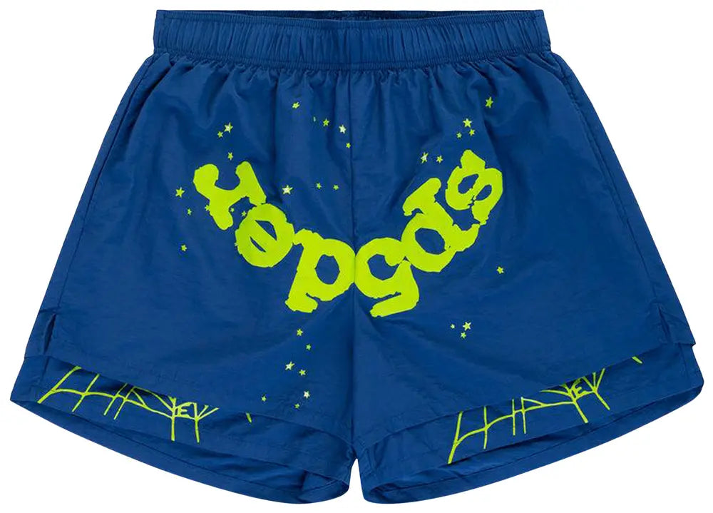 Sp5der OG Web Double Layer Short 'Blue'