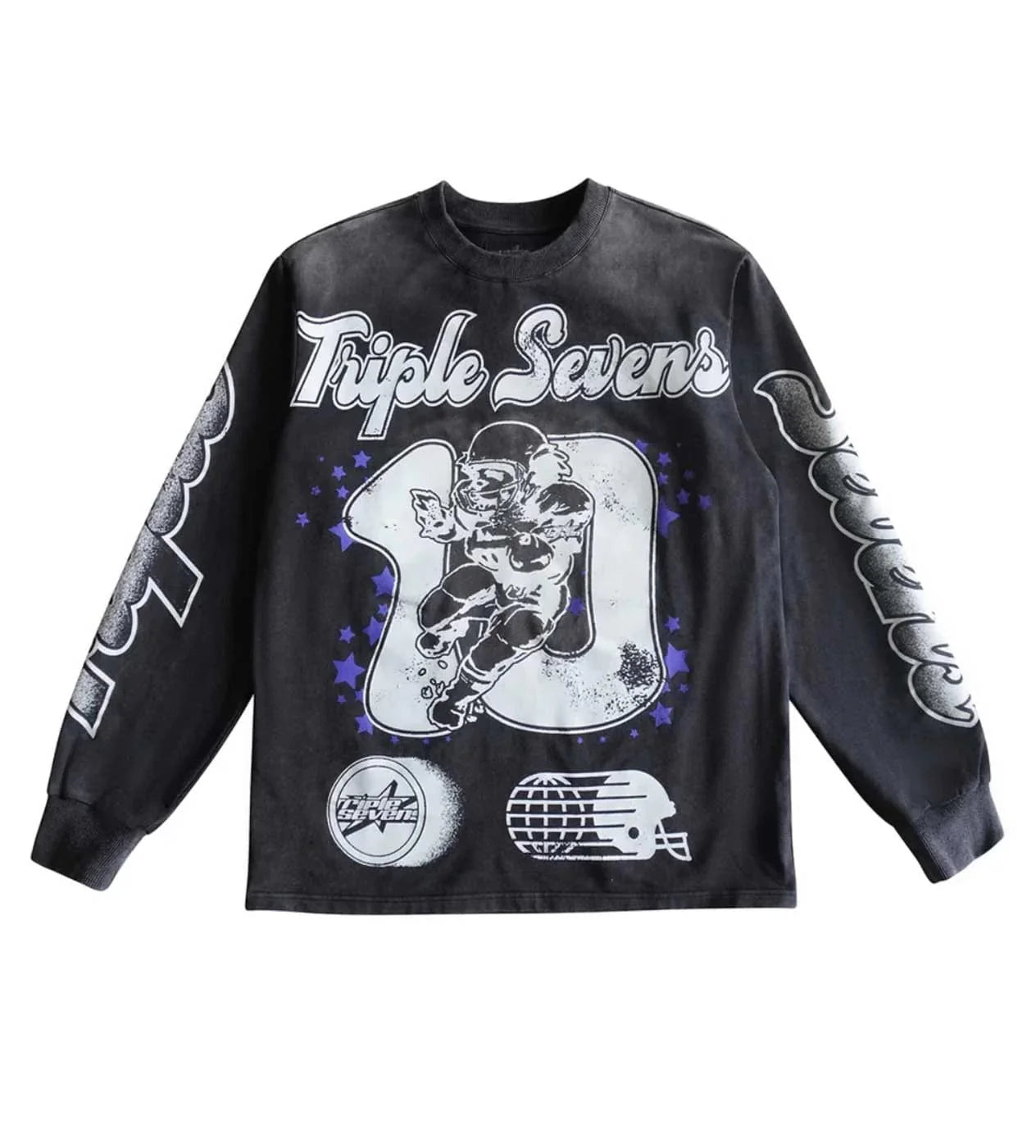 TRIPLE SEVENS FOOTBALL L/S BLACK/PURPLE