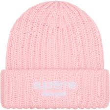 Supreme Classic Logo Chunky Ribbed Beanie (FW24) Pink