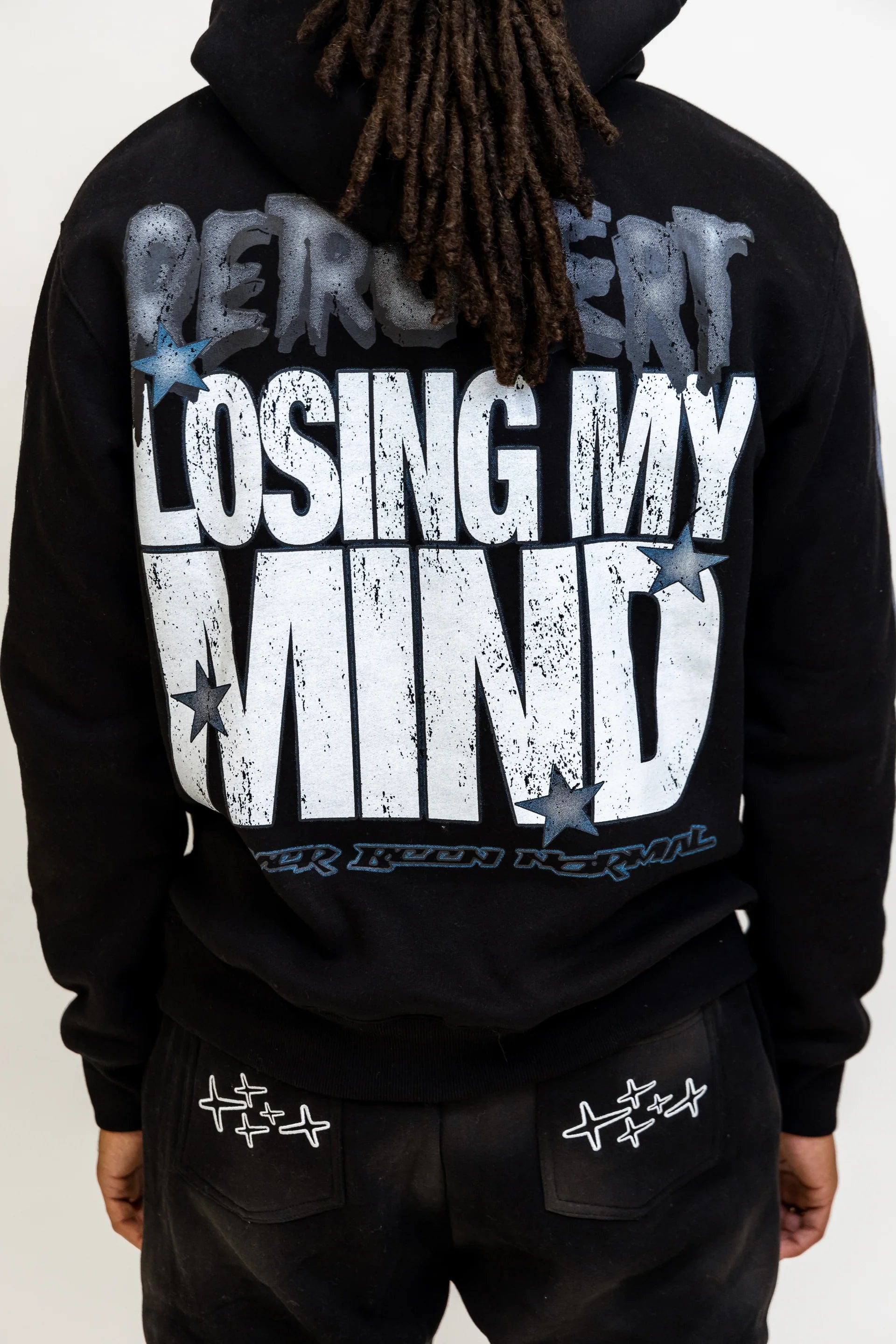 Retrovert Star Eagle Hoodie - Blue/Black