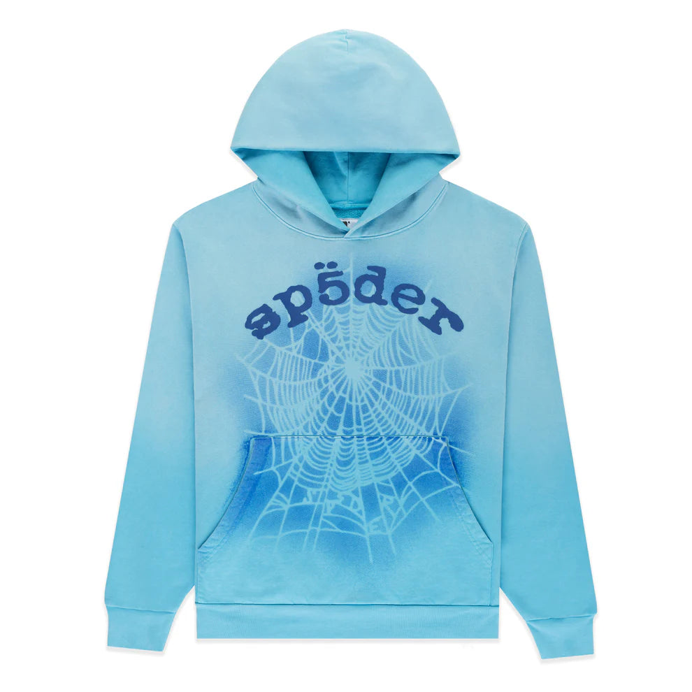 sp5der OG WEB V2 SPRAY HOODIE light blue