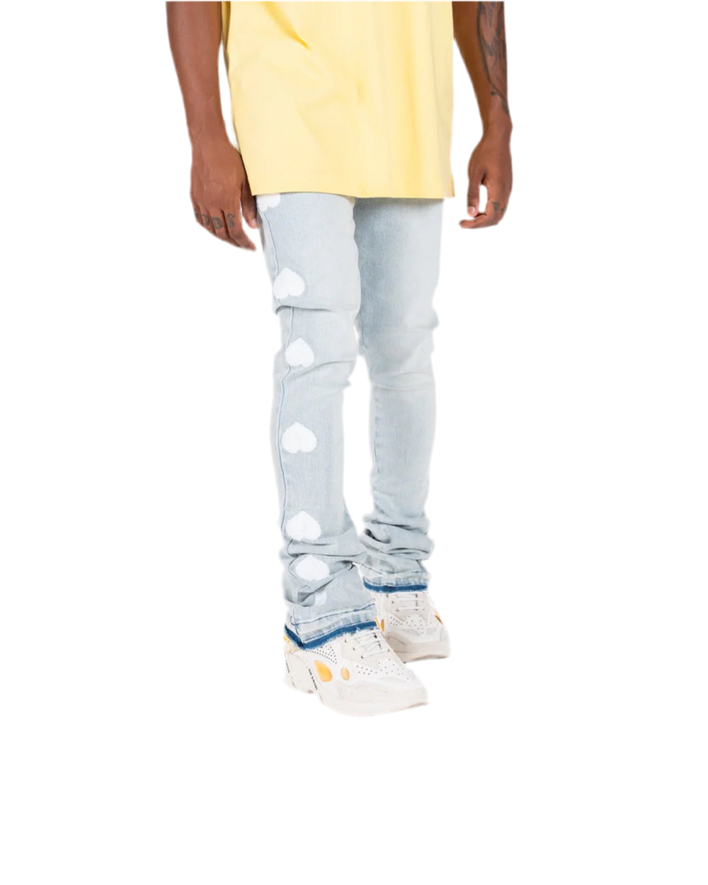 HEARTBEAT OF SUCCESS" FLARE STACK DENIM – P H E E L I N G S