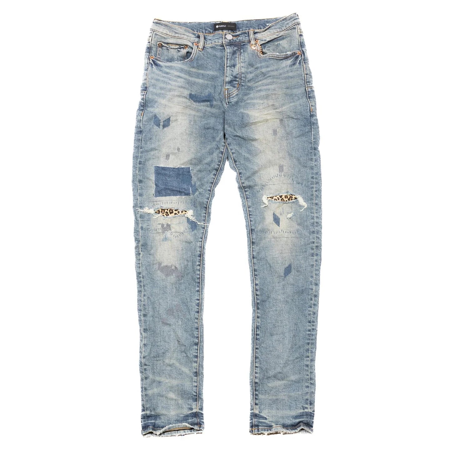 Purple-brand Animal Repair Jeans Mens Style