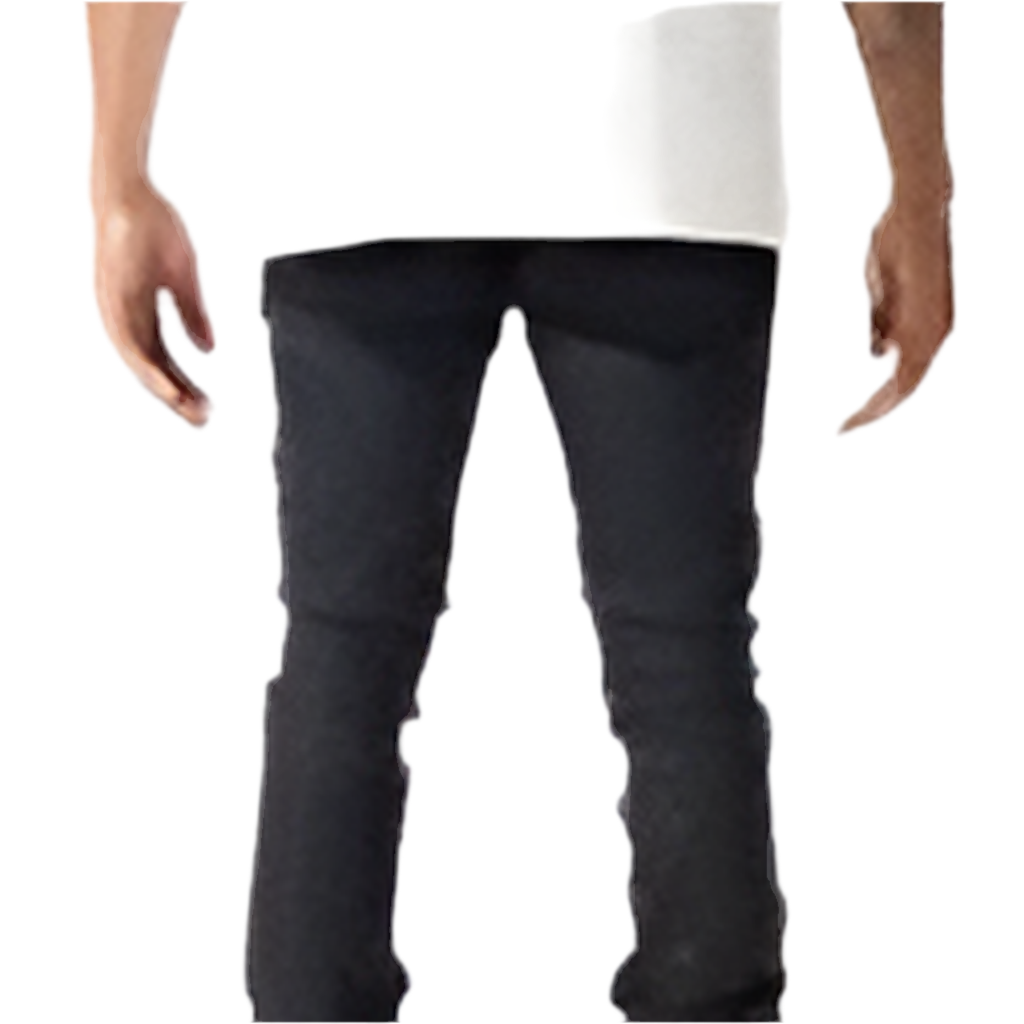 "CAVIAR" Wax Stacked Jeans