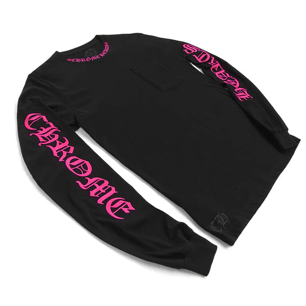 Chrome Hearts Neck Logo L/S T-Shirt Black/Pink
