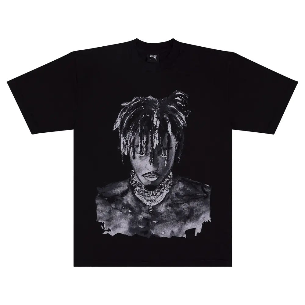 Revenge Juice Wrld 999 Graphite Portrait Tee Black