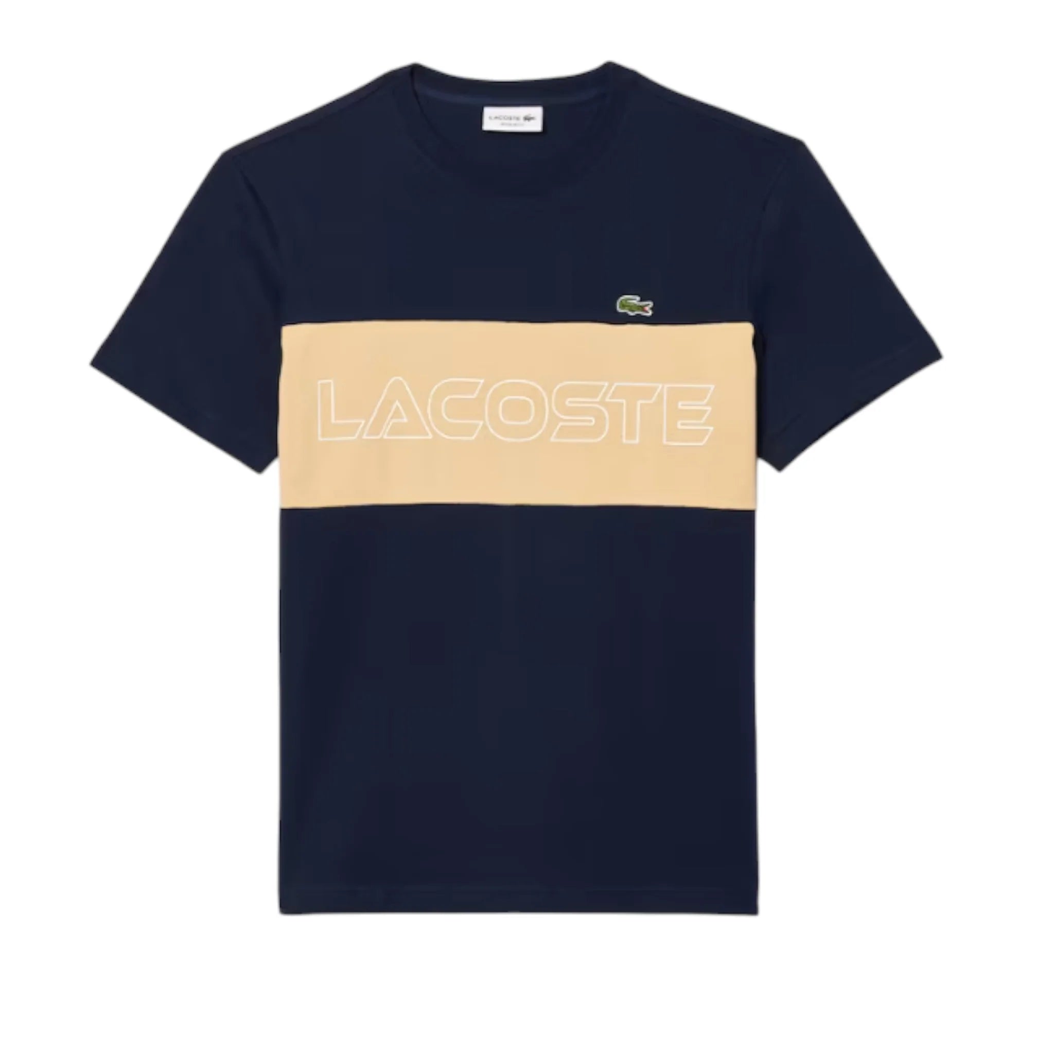 Lacoste Men's Regular Fit Printed Colorblock T-Shirt