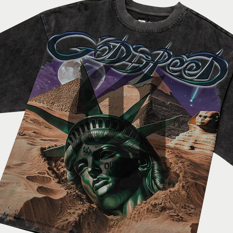 Godspeed “Mother Cairo” Grey Wash Tee