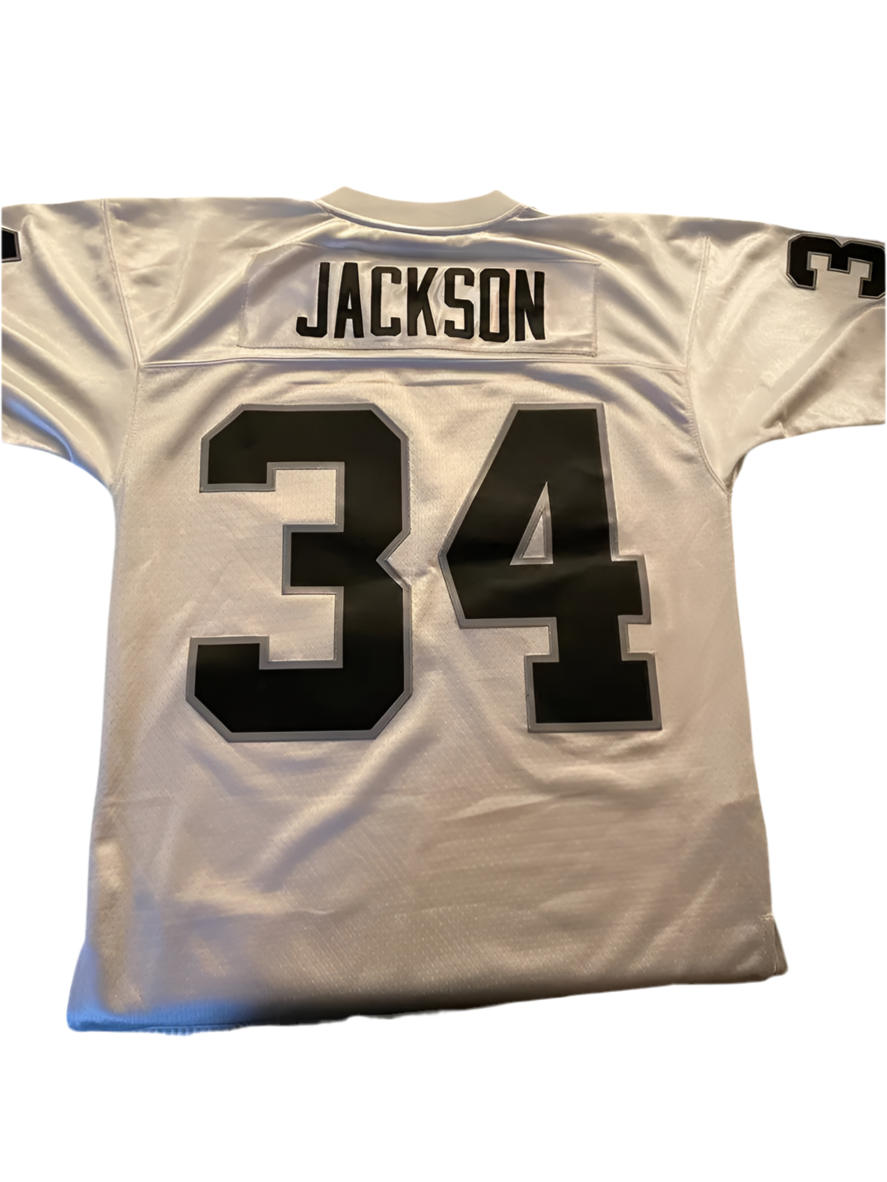 Bo Jackson Raiders NFL 100 Silver Mitchell & Ness Jersey