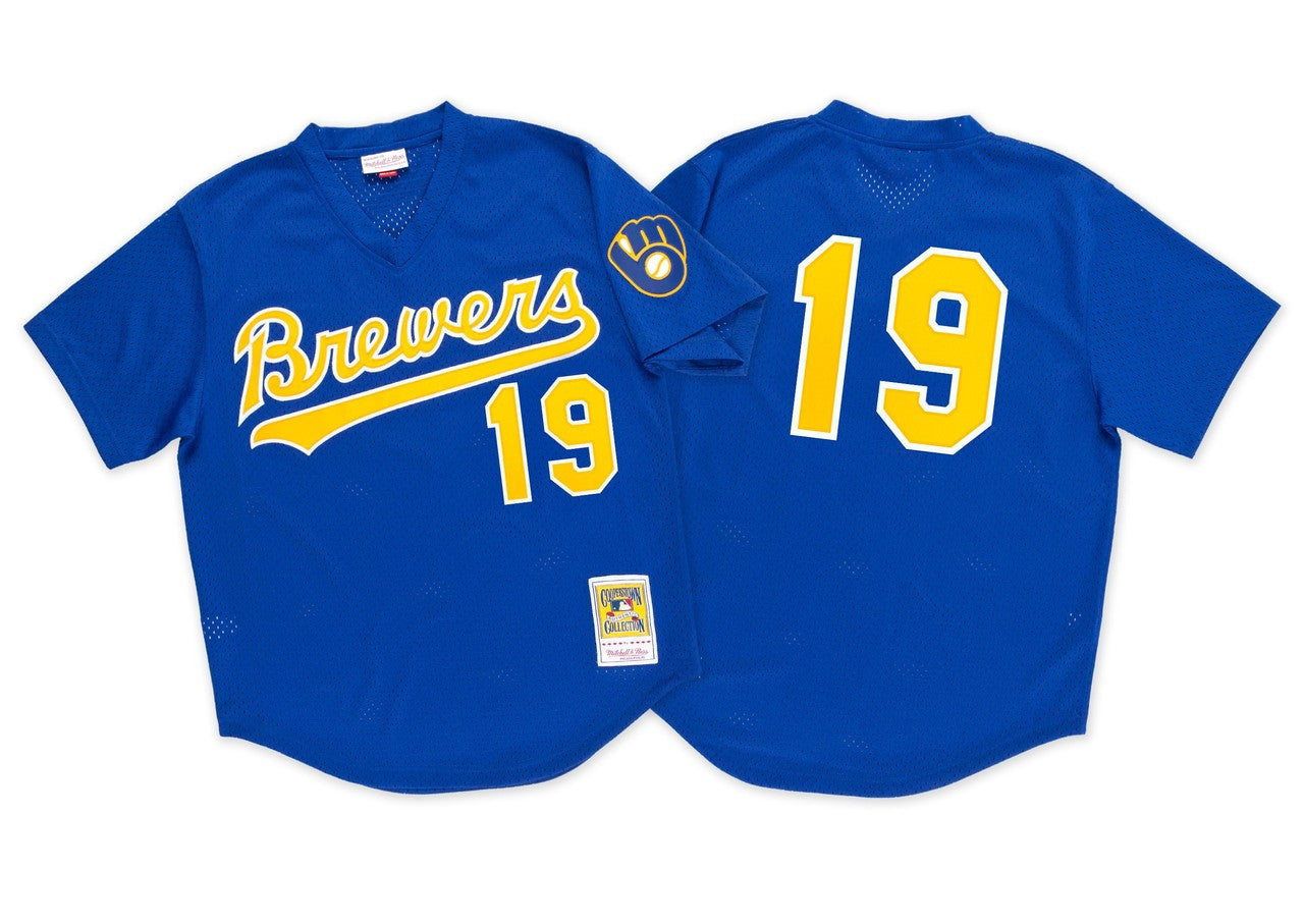 Robin Yount 1991 Authentic Mesh BP Jersey Milwaukee Brewers