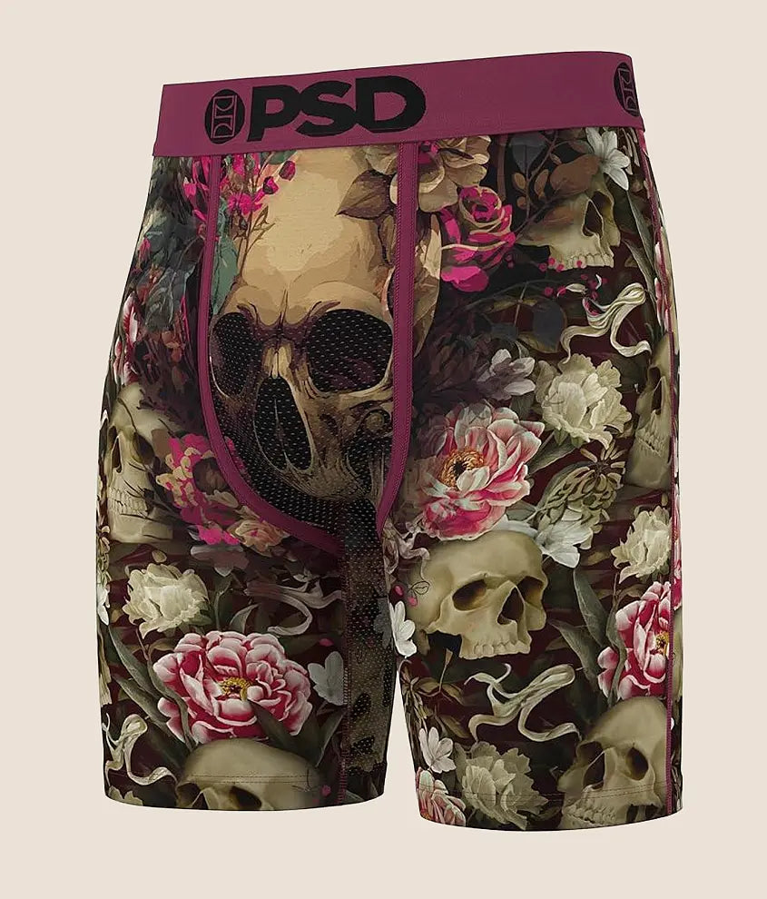 Skull Flower Stretch Boxer Briefs