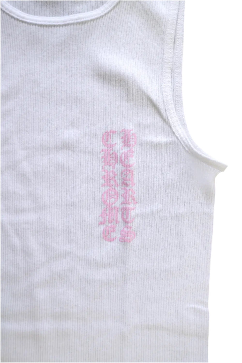 Chrome Hearts 'T Bar Rib' White/Pink Tank Top