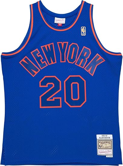 Mitchell & Ness Allan Houston New York Knicks 1996-97 Mens Dark Swingman Jersey, Blue