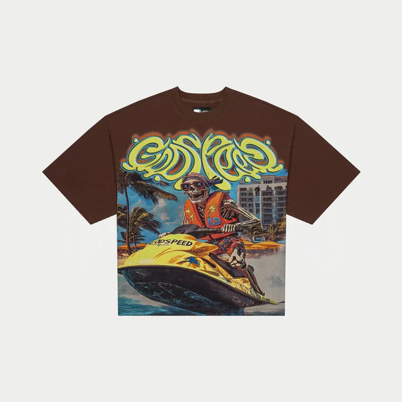 Godspeed Wave Runner Tee Brown wash