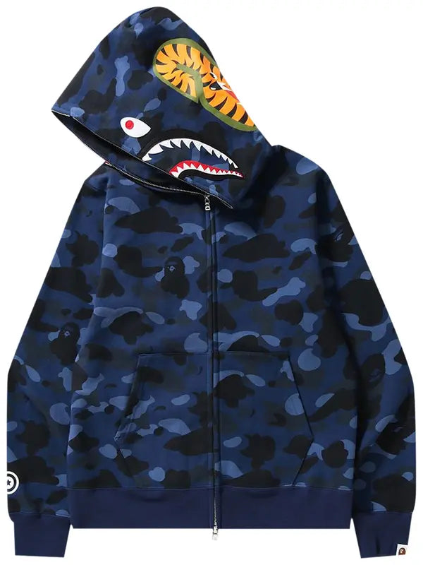 BAPE Color Camo Shark Full Zip Hoodie 'Navy'