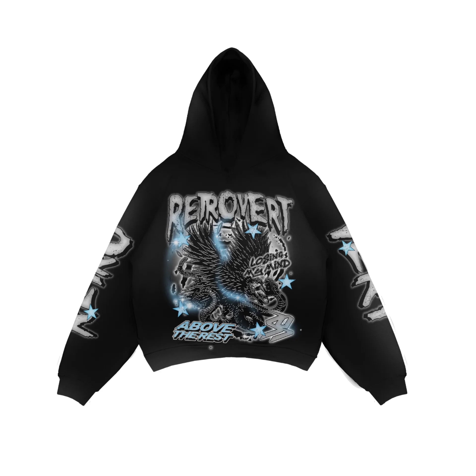 Retrovert Star Eagle Hoodie - Blue/Black